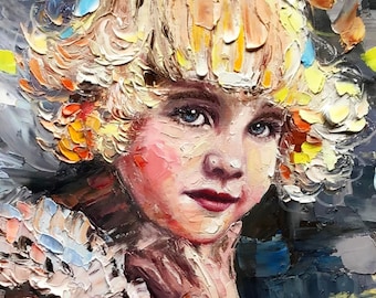 Custom oil Portrait from photo,  Personalized oil painting Hand painted Singed by Junfeng