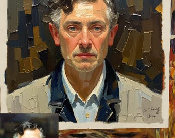 Custom Portrait painting from photo, Hand painted with oil on canvas