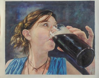Custom Hand-Painted Oil Portrait on Canvas, Personalized oil painting from photo