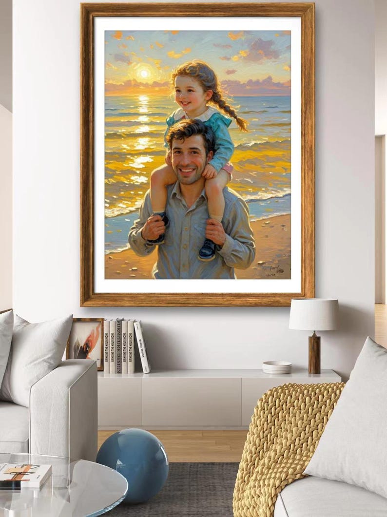 Custom Oil Painting on Canvas: Father and Daughter - Etsy