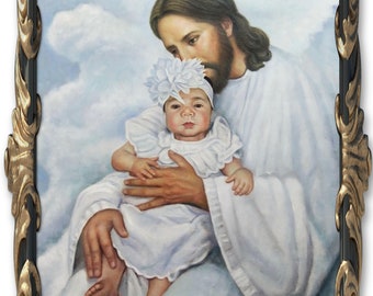 Custom baby portrait painting from photo, Hand painted oil painting on canvas