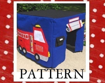 Fire Station Card Table Playhouse Applique Patterns, Instant Download, Use with Card Table Playhouse Pattern, Add On Applique Patterns Only