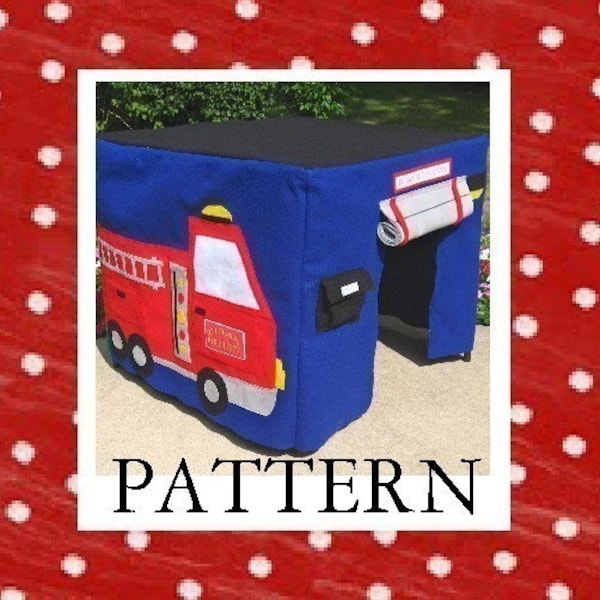 Fire Station Card Table Playhouse Applique Patterns, Instant Download, Use with Card Table Playhouse Pattern, Add On Applique Patterns Only