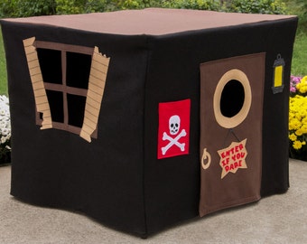 Pirate Card Table Playhouse, Ready to Ship, Kids Tent, Play Tent, Tablecloth House