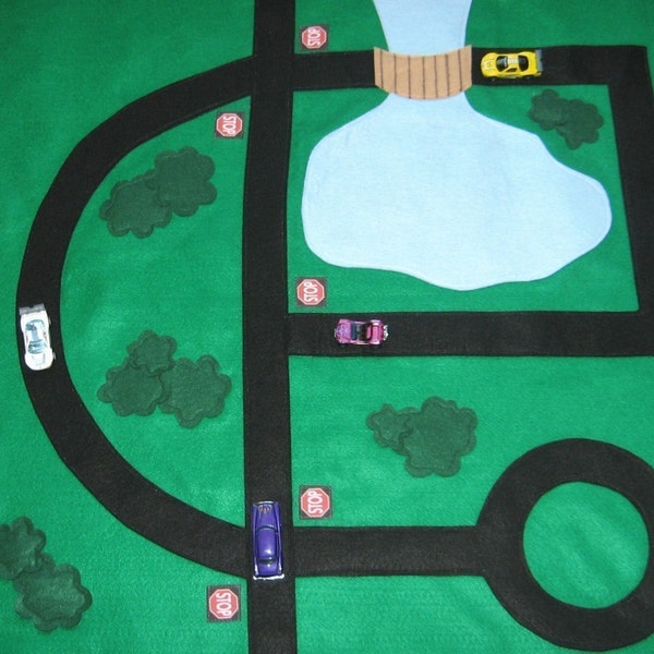 Guidare e scoprire la carreggiata Play Mat con borsa personalizzata