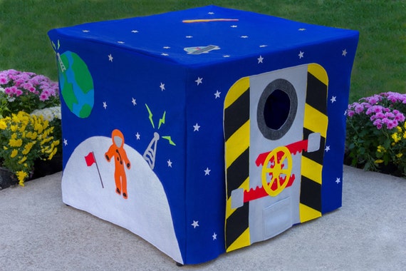 Outer Space Astronaut Kids Card Table Playhouse Cover