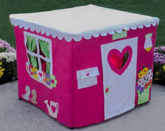 Kids Play Tent Card Table Playhouse, Teepee, Tablecloth Playhouse, Double Delight, Personalized, Custom Order