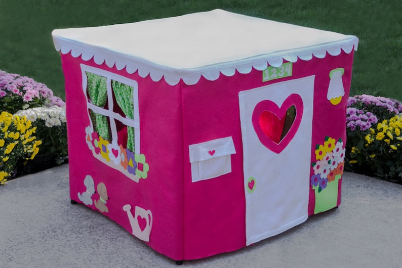 Kids Play Tent Card Table Playhouse, Teepee, Tablecloth Playhouse, Double Delight, Personalized, Custom Order image 1