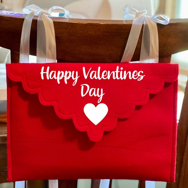 Personalized Chair Backer Envelope, 3 Color Choices, Opens and Closes for Special Messages, Valentine Mail Box