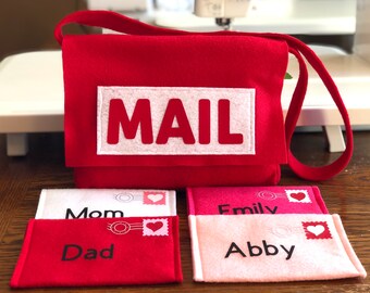 Mail Bag and Personalized Working Envelopes for Pretend Play, Mail Set, Custom Order