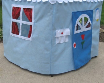 Card Table Playhouse, Kids Tent, Indoor Playhouse, Toddler Gift Basic  Bungalow with Curtains, Choose Your Colors, Custom Order