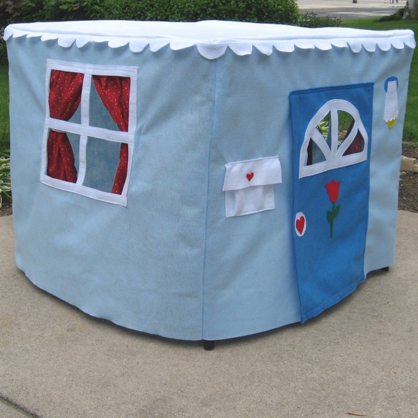 Card Table Playhouse, Kids Tent, Indoor Playhouse, Toddler Gift Basic  Bungalow with Curtains, Choose Your Colors, Custom Order