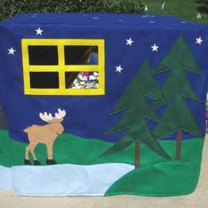 Camp Site Card Table Playhouse, Tablecloth Playhouse, Toddler Gift, Kids Gift, Personalized, Custom Order image 5