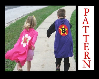 No Sew Cape Pattern, Costume, eBook Instant Download, Includes Applique Patterns and Three Alphabet Sets, 20 minute project