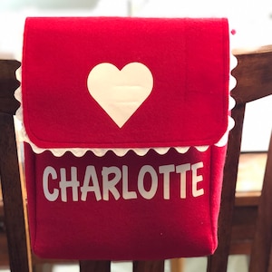 Personalized Valentine Mailbox, Chair Back Mailbox, 15 Colors Available, Custom Order image 1