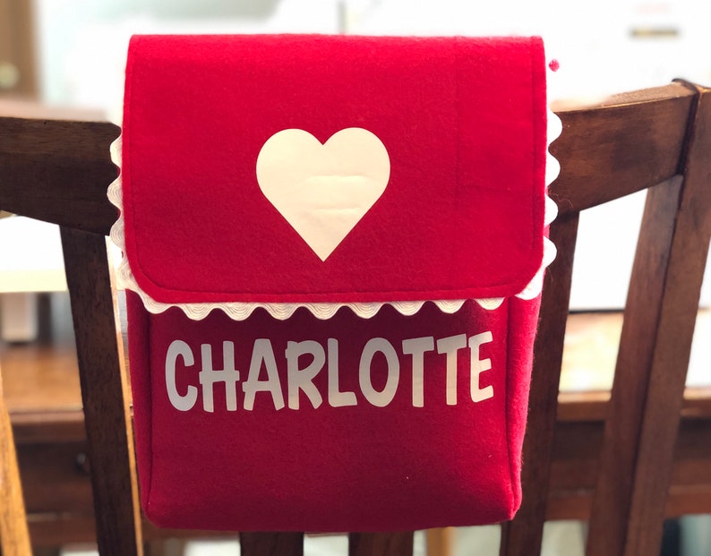 Personalized Valentine Mailbox, Chair Back Mailbox, 15 Colors Available, Custom Order image 1