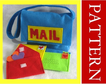 Patrón de costura, bolsa de correo con sobres funcionales, juego de correo de San Valentín, incluye juego de alfabeto para personalizar