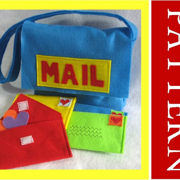 Patrón de costura, bolsa de correo con sobres de trabajo, conjunto de correo de San Valentín, incluye conjunto de alfabetos para personalización