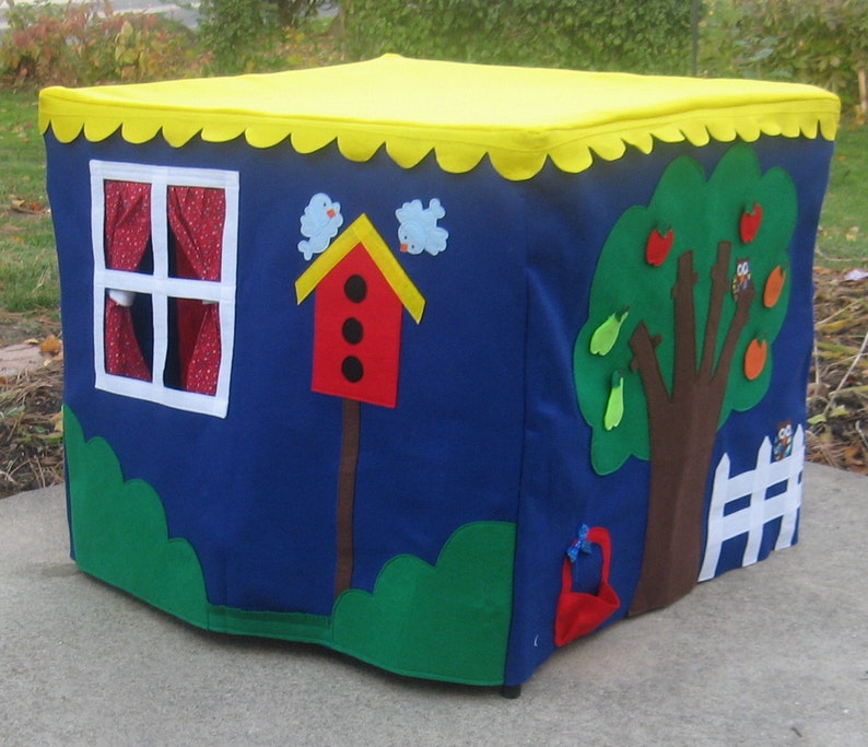Custom Order Personalized Pickable Flowers Royal Blue Double Delight Kids Card Table Playhouse Fits Your Card Table