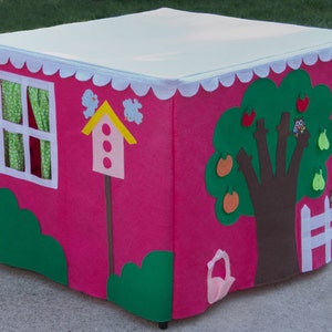 Kids Play Tent Card Table Playhouse, Teepee, Tablecloth Playhouse, Double Delight, Personalized, Custom Order image 2