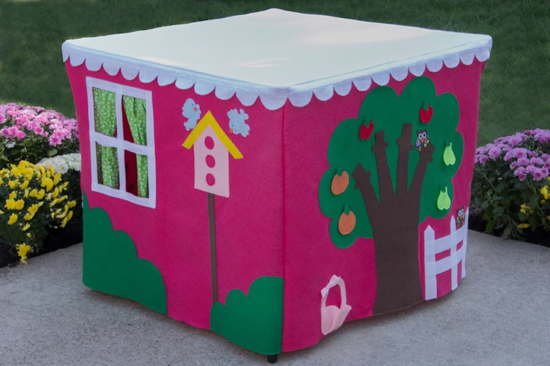 Kids Play Tent Card Table Playhouse, Teepee, Tablecloth Playhouse, Double Delight, Personalized, Custom Order image 2