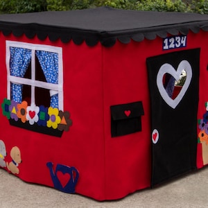 Card Table Playhouse, Play Tent, Kids Teepee, Fort, Red Double Delight Playhouse, Personalized, Custom Order, As Seen on The Today Show image 1