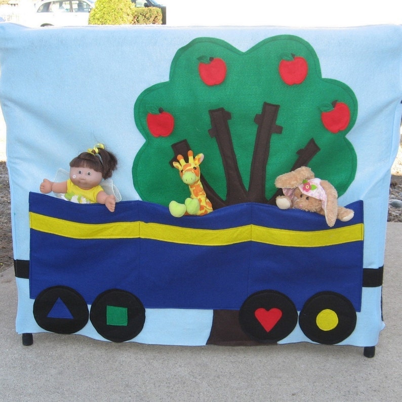 Kids Tablecloth Playhouse, All Aboard Train Station, Fits Your Card Table, Custom Order, Personalized image 4