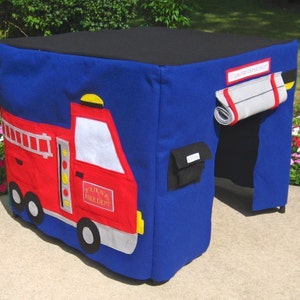 Fire Station Card Table Playhouse, Childrens Tent, Play Tent, Kids Teepee, Fabric Playhouse, Indoor Playhouse, Personalized, Custom Order