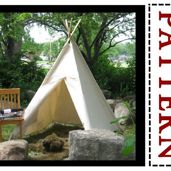 Teepee Pattern, Sewing Pattern, Easy to Sew, Play Tent Pattern, Kids Tent Pattern, Beginning Sewing, Instant Download