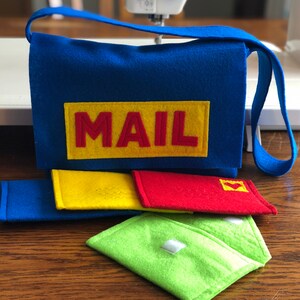 Mail Bag and Working Envelopes for Pretend Play, Mail Set, Custom Order image 4