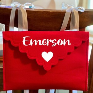 Personalized Chair Backer Envelope, 11 Color Choices, Opens and Closes for Special Messages, Valentine Mail Box image 5