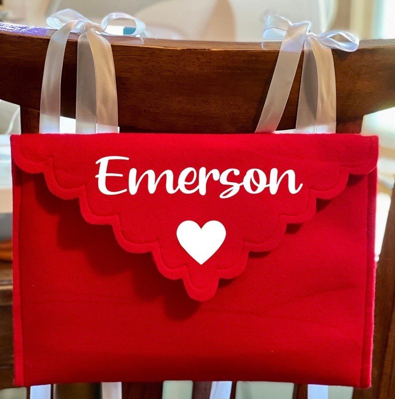 Personalized Chair Backer Envelope, 11 Color Choices, Opens and Closes for Special Messages, Valentine Mail Box image 5