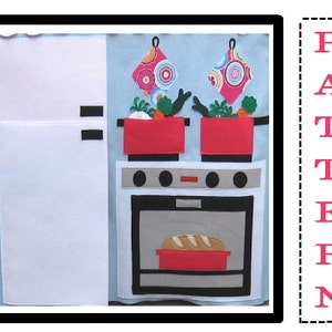 Play Kitchen Playhouse Wall or WALL HANGING, Sewing Pattern PDF, Instant Download After Purchase