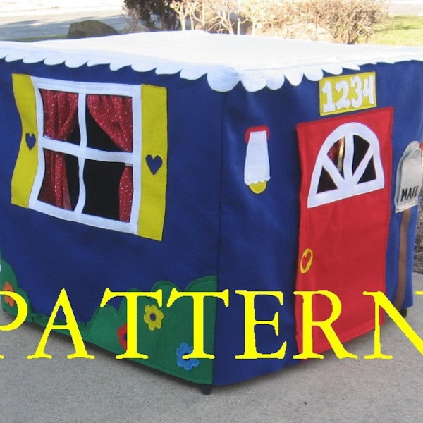 Standard Card Table Playhouse PATTERN, Instant Download ebook only, Sew Your Own Card Table Playhouse