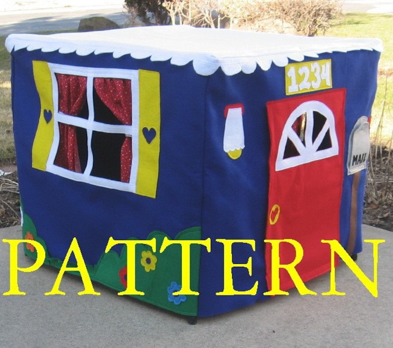 Standard Card Table Playhouse PATTERN, Instant Download ebook only, Sew Your Own Card Table Playhouse image 1