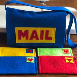 Mail Bag and Working Envelopes for Pretend Play, Mail Set, Custom Order image 2