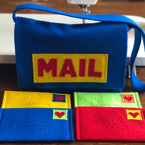 Mail Bag and Working Envelopes for Pretend Play, Mail Set, Custom Order image 6