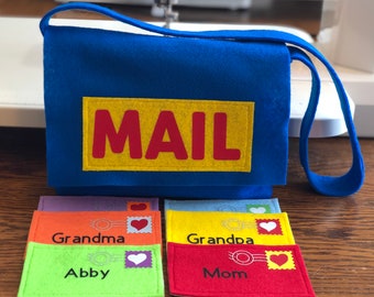 Kids Personalized Play Mail Set with Mail Bag and Personalized Letters