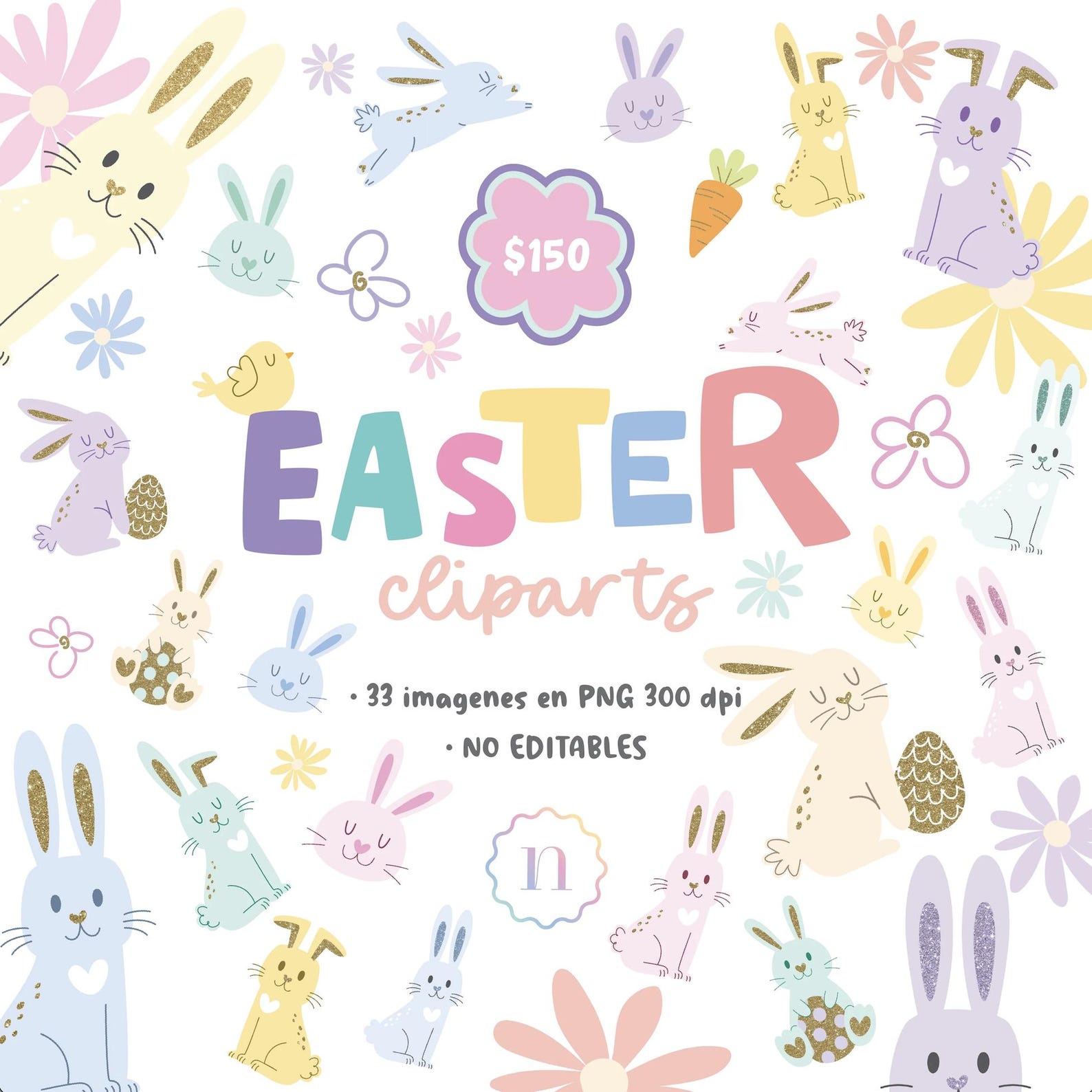 Easter Cliparts Cute Cliparts Pastels Spring - Etsy