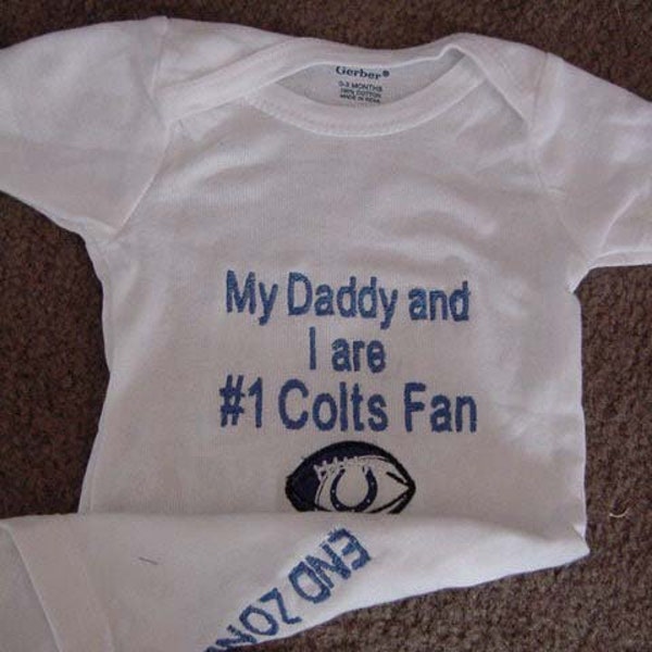 Indianapolis Colts Fan  Football Baby Infant Newborn Creeper Hat Set Personalized Embroidered  Coming home  Announcement Baby