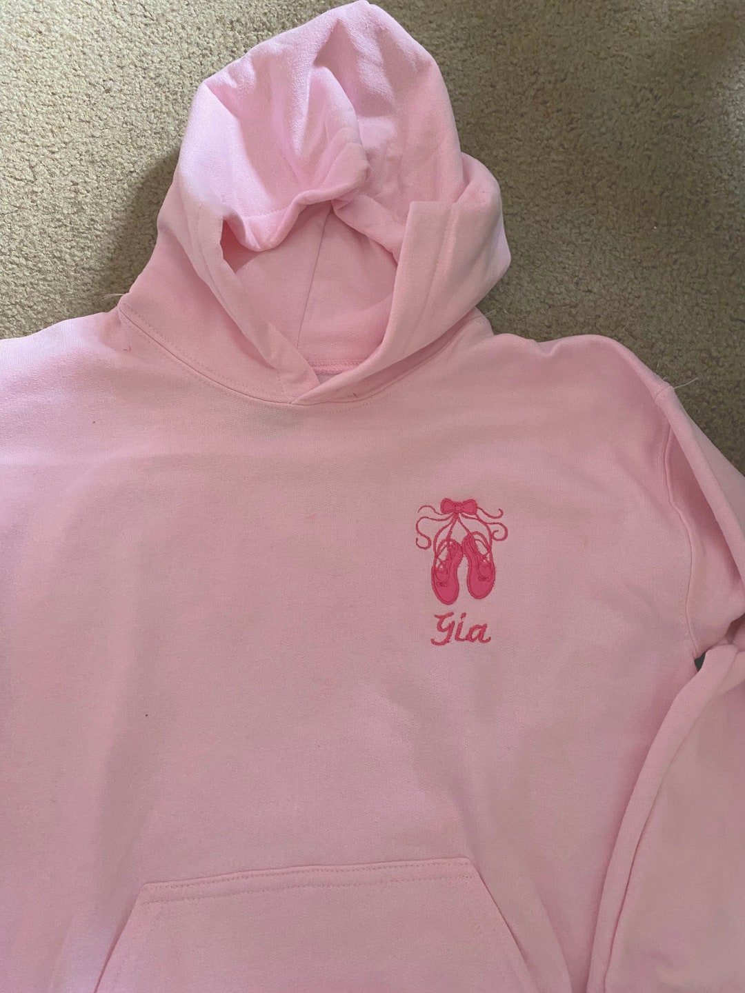 Personalized Girls Light Pink Ballerina Dance Sweatshirt Hoodie