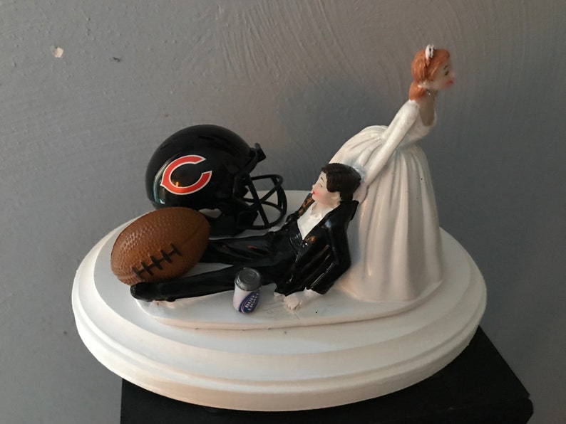Chicago Bears Wedding Cake Topper Bridal Funny Football team Etsy