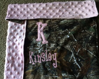Personalized Camo Baby Blanket, Camo Minky Blanket, Minky Baby Blanket, Girls Pink Camo Blanket, Camo Baby,Infant Newborn Camo Baby Blanket
