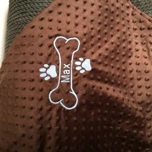 Personalized Dog Puppy with paw prints Blanket Super Soft Minky Fleece Pet  Blanket Cuddle Embroidered 30 x 35