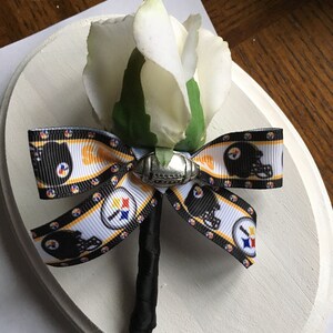 Steelers Roses Pittsburgh Steelers Real Touch Rose Boutonniere Wedding Reception ...