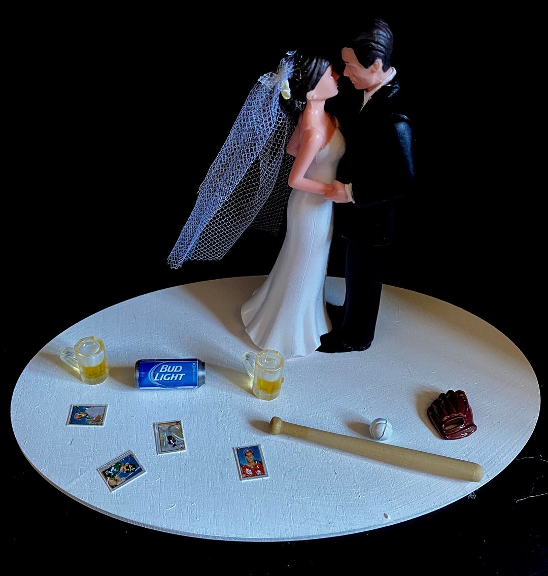 Baseball Wedding Day Reception Cake Topper Bridal Funny Team Themed ...
