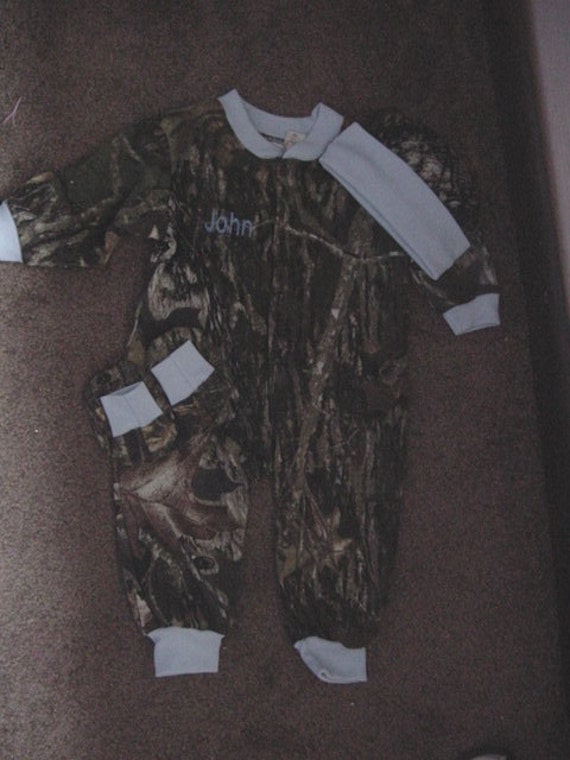 Personalized Girls Pink Trim Baby Camo Camouflage Infant Newborn Creeper