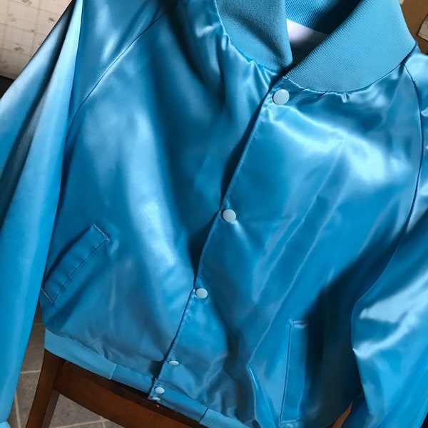 Sale Girls Powder Blue  Satin Jacket Youth Sizes 10/12 Medium  Great Birthday Gift    This is  Blank no Embroidery