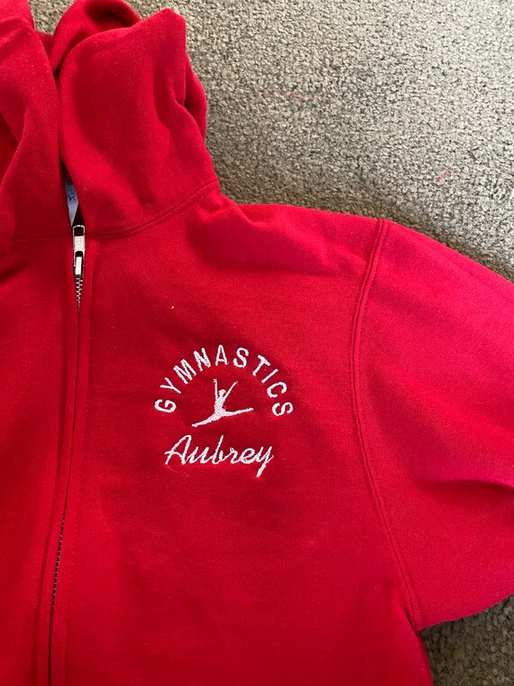 Personalized Girls Gymnastics Gymanst Dance Sweatshirt Zip up Hoodie Hoody  Toddler Embroidered