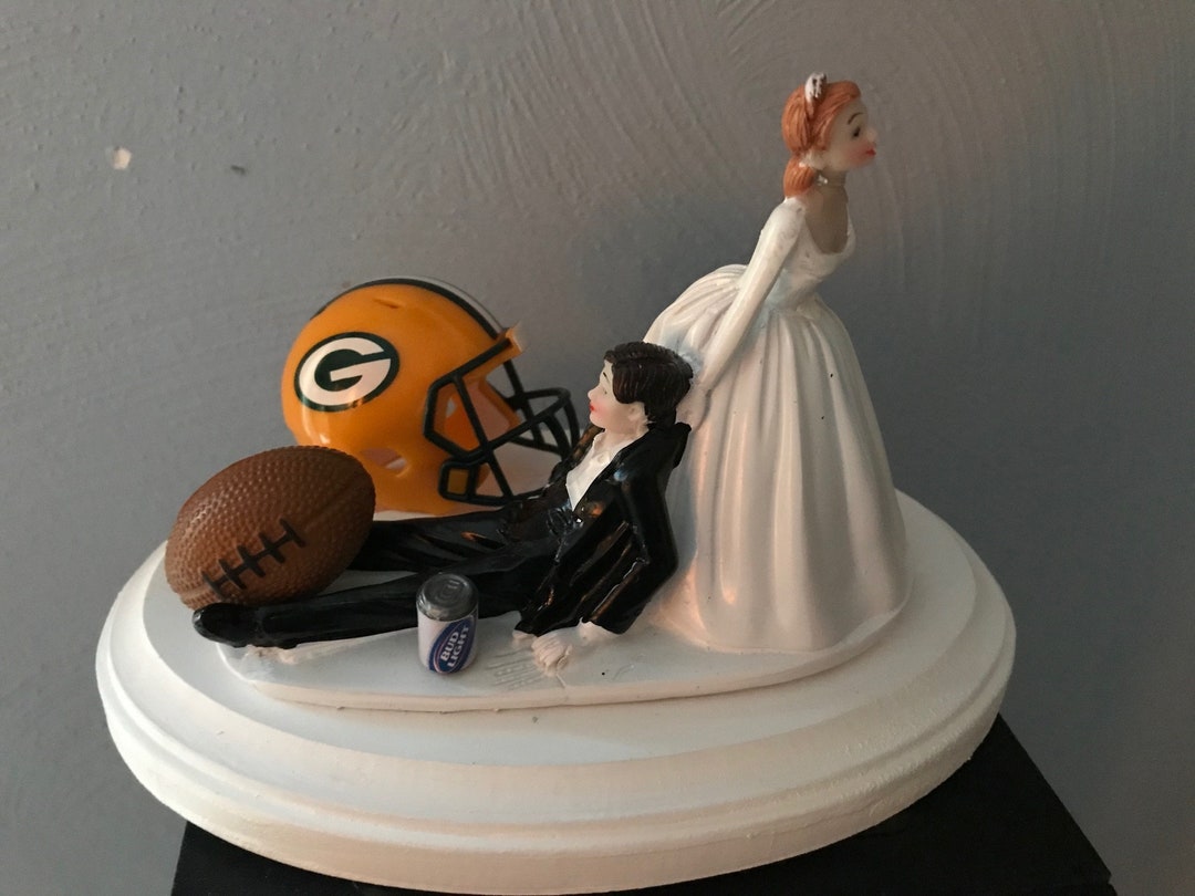 Green Bay Packers Wedding Day Reception Cake Topper Bridal Etsy